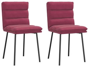 Cadeiras de jantar 2 pcs veludo vermelho tinto