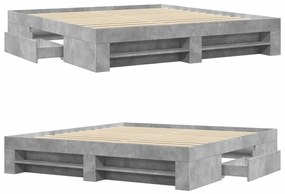 Estrutura cama s/ colchão 180x200cm cinza cimento
