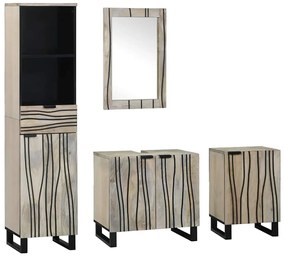 vidaXL Conjunto de Móveis para Banheiro com gaveta 4 pcs Marrom Noz