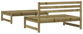 2 pcs conjunto lounge de jardim madeira de pinho impregnada