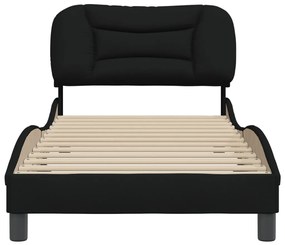 Estrutura de cama sem colchão 90x200 cm tecido preto