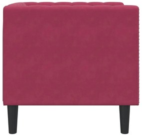 Sofá chesterfield veludo vermelho tinto