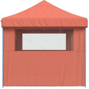 Tenda p/ festas pop-up dobrável 3 paredes laterais terracotta