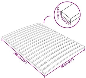 Estrado de ripas com 17 ripas 90x200 cm