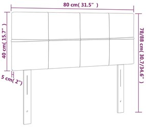 Cabeceira de cama tecido 80x5x78/88 cm cinzento-acastanhado