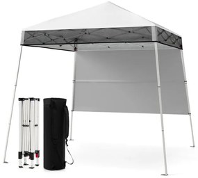 Tenda dobrável de 8 x 8 pés com 1 parede lateral e mochila portátil - Azul