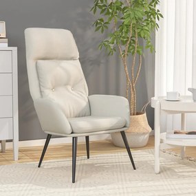 341284 vidaXL Cadeira de descanso camurça artificial cor creme