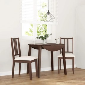 Cadeiras de jantar com almofadões 2 pcs madeira maciça castanho