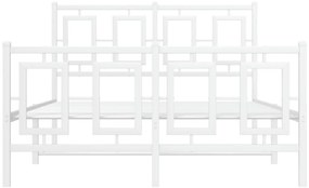 Estrutura de cama com cabeceira e pés 120x190 cm metal branco
