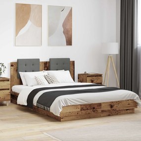 vidaXL Estrutura de Cama com Cabeceira Madeira Antiga 150 x 200 cm