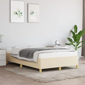 Estrutura de cama sem colchão 120x200 cm tecido cor creme