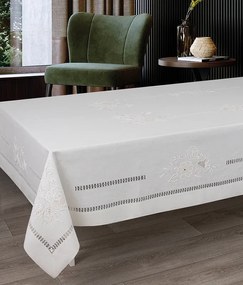 180x360 cm - Toalha de mesa 100% linho bordada a mão