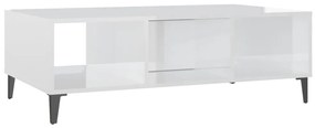 Mesa de centro derivados de madeira branco brilhante