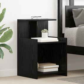 Cômodas de Cama 2 pcs Carvalho Preto 40x35x60 cm Madeira Engenheirada