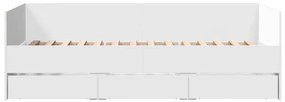 Sofá-cama com gavetas sem colchão 90x200 cm branco