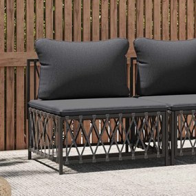 vidaXL Sofá de centro para jardim com almofadões tecido antracite
