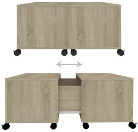Mesa de centro 75x75x38 cm contraplacado carvalho sonoma