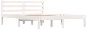 Estrutura de cama pequena casal 120x190 cm pinho maciço branco
