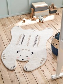 Oferta do IVA - Tapete Urso branco claro liso com motivo