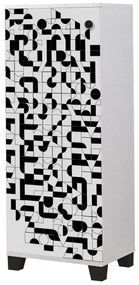 Sapateira Filinta – Branco/Preto – 50x127x38 cm