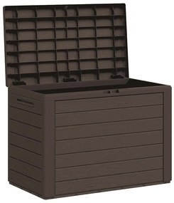 Caixa de arrumação de jardim 78x44x55 cm castanho