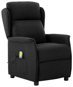 vidaXL Cadeira de Massagem Tecido Preto