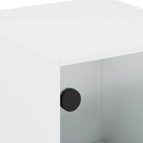 Mesa de cabeceira c/ porta de vidro 35x37x42 cm branco
