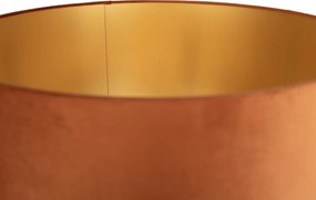 Candeeiro de pé dourado com abajur laranja e interior dourado 50cm - Linden