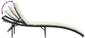 Espreguiçadeiras com mesa 2 pcs vime PE preto