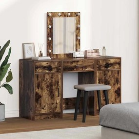 vidaXL Mesa de vestir com gaveta 3 pcs Castanho 50 x 41 x 135 cm