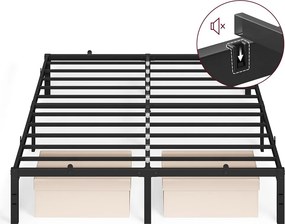 Estrutura de cama de casal em metal 160 x 200 cm moderna preto