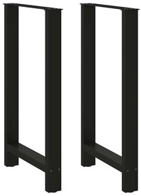 Pés para mesa de bar pretos 2 peças 60x(100-101) cm aço