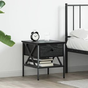 vidaXL Mesa de Cabeceira Carvalho Preto 40x42x45 cm Madeira Engenheirada