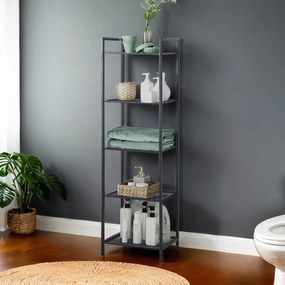 Estante de metal com 5 prateleiras  38 x 30 x 128 cm (C x L x A) preto