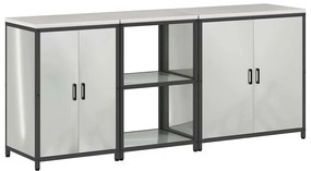 Conjunto de Armazenamento de Cozinha com prateleira Outros 3 pcs Prata