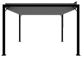 Gazebo c/ telhado de persiana 3x4 m tecido antracite e alumínio