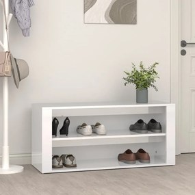 vidaXL Sapateira 100x35x45 cm derivados de madeira branco brilhante