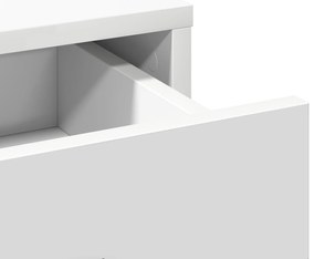 Conjunto de Mesa de Maquiagem de 2 Peças com LED em Madeira Branca
