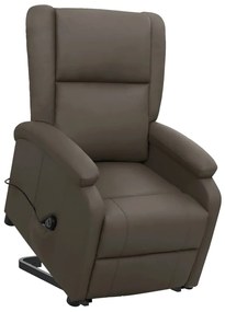 Poltrona elevatória couro artificial cinzento