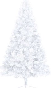 Meia árvore Natal artificial pré-iluminada c/ bolas branco