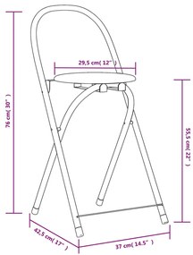 Conjunto de jantar dobrável 5 pcs MDF