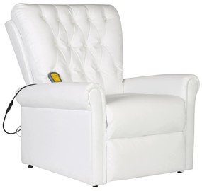 vidaXL Cadeira de Massagem Elétrica Branco creme 78 x 148 x 71 cm