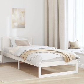 Estrado de Cama Branco Madeira de Pinho Maciça 75 x 190 cm