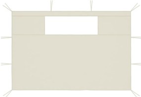 Paredes laterais para gazebo com janelas 2 pcs creme