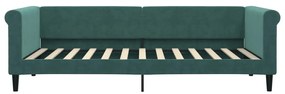 Sofá-cama 90x200 cm veludo verde-escuro