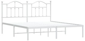 Estrutura de cama com cabeceira 180x200 cm metal branco