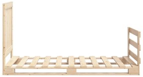 Estrutura de cama com cabeceira 90x200 cm pinho maciço