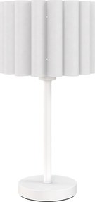 HOMCOM Luminária de mesa em estilo retrô, luminária de cabeceira, cúpula de plástico, interruptor de botão, branco | Aosom Portugal