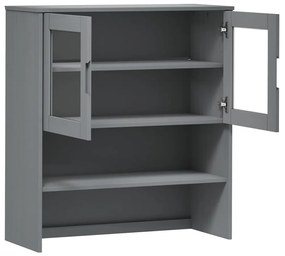 Armário Alto Eva em Pinho Maciço - Cinzento - Design Escandinavo