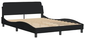 Cama com colchão 140x190 cm tecido preto